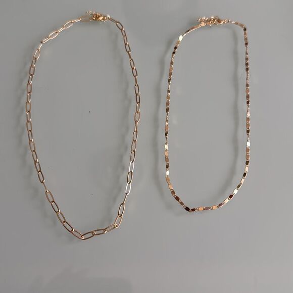 Gold Chain Necklace Set A1387 - Picture 4 of 5